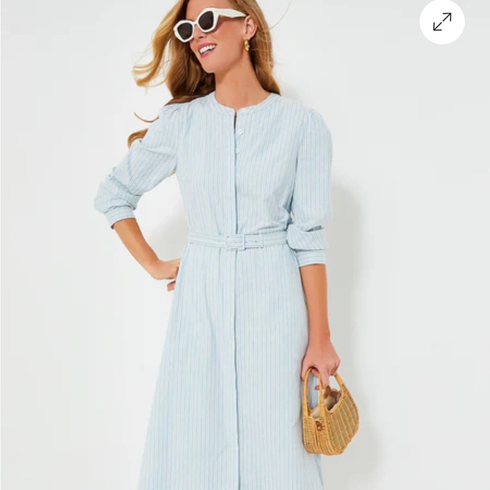 Tuckernuck Light Blue Striped Long Sleeve Dress